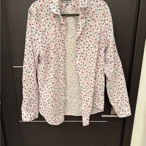 Express White Floral Shirt